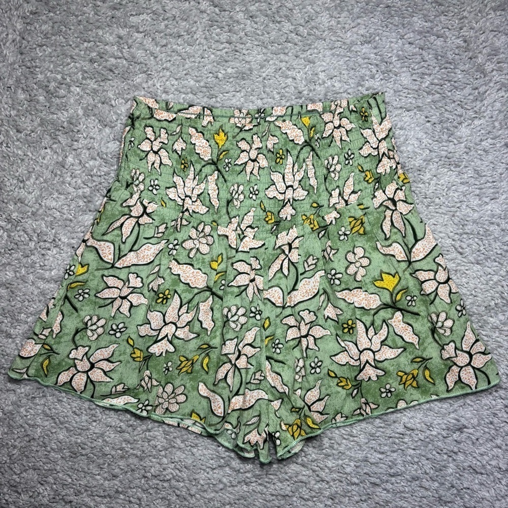 Aerie Shorts Womens Small Floral Stretch Pull On Summer Casual Loungewear Beach